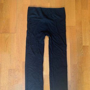 ribbed black stretchy flare pants